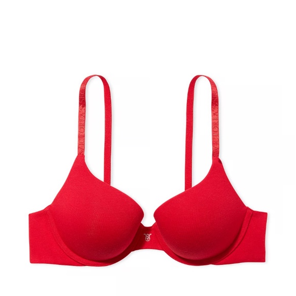NWT Victoria’s Secret T-Shirt Push Up Bra with Bling VS Logo | Red | 40D - Picture 3 of 4